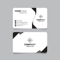 Elegant minimal Simple Business Card Layout. Modern creative name card and business card. Corporate design template, Clean professional business template, business card in black and white color.