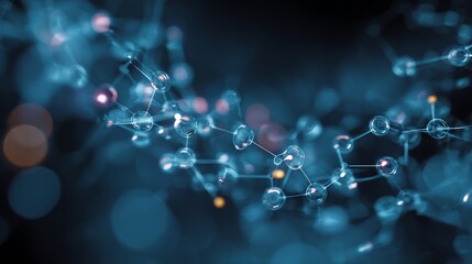 Exploring molecular structures science laboratory digital art abstract environment close-up viewpoint concept of chemistry and innovation