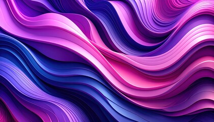 Fototapeta premium Abstract Wavy Composition with Purple Blue and Pink Hues Illustrating Movement and Depth in a Dynamic Texture