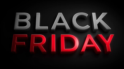 Black Friday Schriftzug in rot leuchtenden Buchstaben auf schwarzem Hintergrund f&uuml;r Werbekampagnen