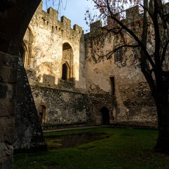 Old stone castle courtyard