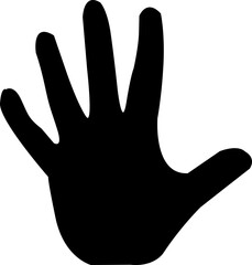 Human palm hand icon. illustrations of two hands with open palms showing fingers for design concepts, silhouette style,Black Outline Hand Icon,palm isolated on white background icon.