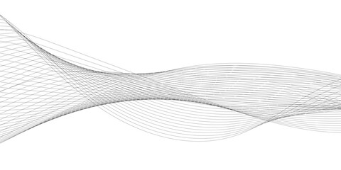 Abstract wavy gray blend liens design on white background. Digital frequency track equalizer. Vector illustration, Wavy stylized it make using blend tool.	

