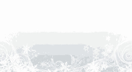 Obraz premium Elegant winter holiday background with snowflakes and swirls on a white canvas