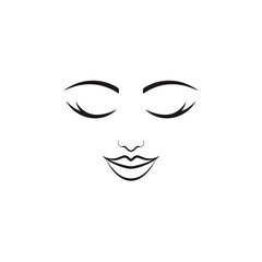 Simple female face outline
