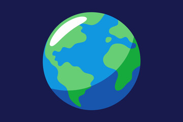 Vibrant Earth illustration shows continents, oceans, and space for eco-friendly designs and educational materials