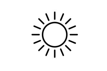 Obraz premium Simple sun icon isolated on transparent background