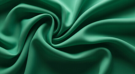 Obraz premium Emerald Green Silk Fabric Swirls texture