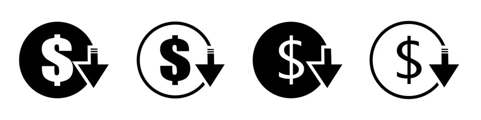 Fototapeta premium Cost reduction vector icon concepts