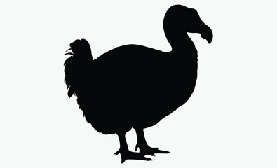 Dodo bird silhouette, extinct animal vector, Mauritius Dodo silhouette, prehistoric bird extinct animal  © SilhouetteForge