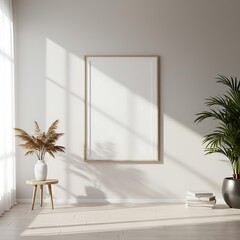 Living room mockup. Interior mockup with house background. Modern interior design. 3D render with Frame mockup