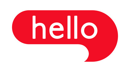 Speech bubble hello text. Hello. Lettering for banner, poster and sticker concept with text Hello. Quote bubble. Lettering for postcard, banner, poster and sticker with simple cute greeting message. E