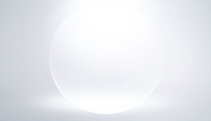 Abstract White Sphere With Smooth Frosted Overlay and Light Blur in a Minimalist Composition