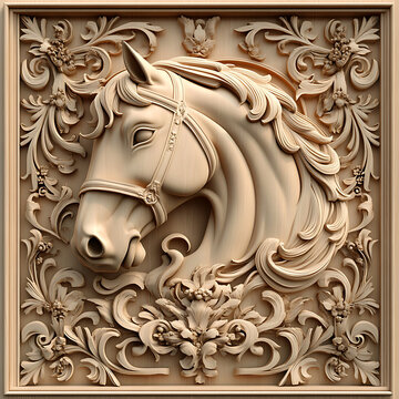 3d Horse Laser Engrave File, 3d illusion, lightburn, laser file png