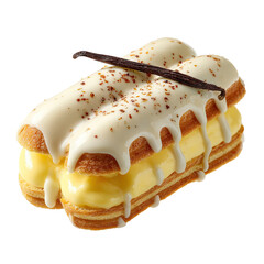 Creamy, glazed pastry sandwich with vanilla bean