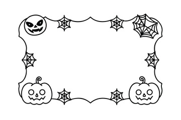  Halloween Border Vector Line Art Frame
