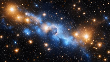 Fototapeta premium Cosmic Background with Shining Stars and Vibrant Stardust