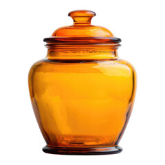 Amber glass jar with lid