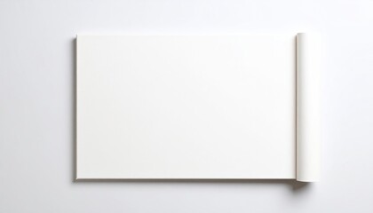 Creamy Off White Art Board with Deckle Texture and Folded Edge Isolated on Plain White Background