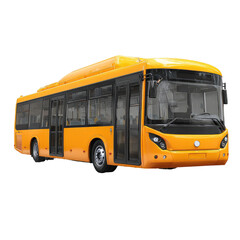 Bright yellow city bus, side view