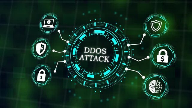 DDoS Attack . Cybersecurity, Network Disruption, and Online Threats. Internet,  Technology and network concept.