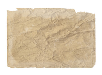Torn and crumpled paper texture. Grunge background in beige tones.	