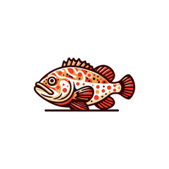 Colorful illustration of a fish swimming against a plain background, showcasing aquatic life