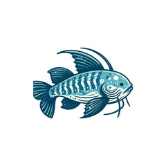 Colorful illustration of a fish swimming gracefully in a serene aquatic environment (1)