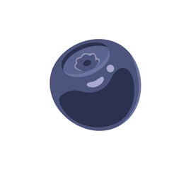 Bilberry isolated on white background. Vector icon. Cartoon flat illustration of fresh berry.