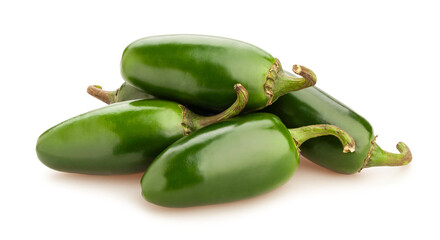 jalapeno chili pepper path isolated on white