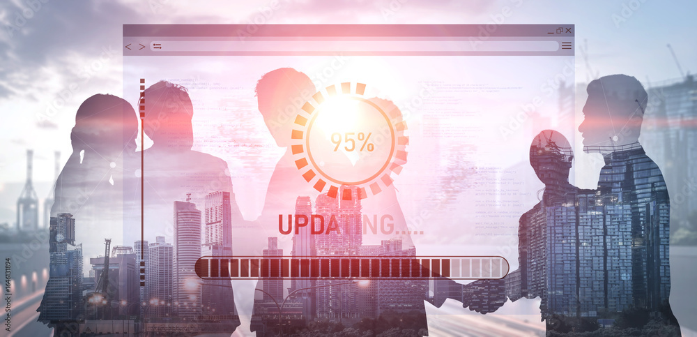 Poster knowledge upgrade and software updates support digital skills growth, competitiveness, and continuou