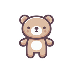 Cute cartoon bear character standing upright with a simple background, ideal for children's themes