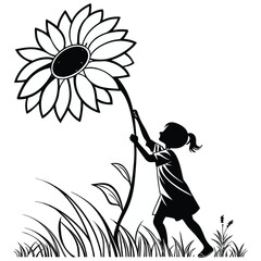 Fototapeta premium a sunflower clipart Silhouettes 