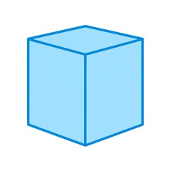 Simple light blue cube graphic