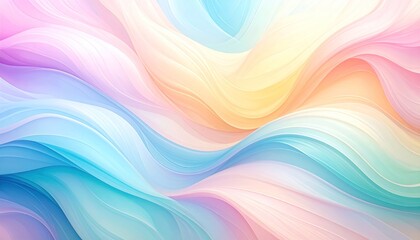 Obraz premium Elegant Abstract Background Featuring Flowing Pastel Colored Waves in a Smooth Gradient Texture