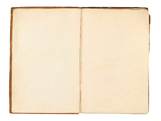Old notebook or diary with yellowed pages with space for text. Mock up in vintage style.