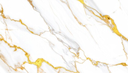 Elevated Marble Pattern with Gold Veins on White Surface Texture for Luxurious Background