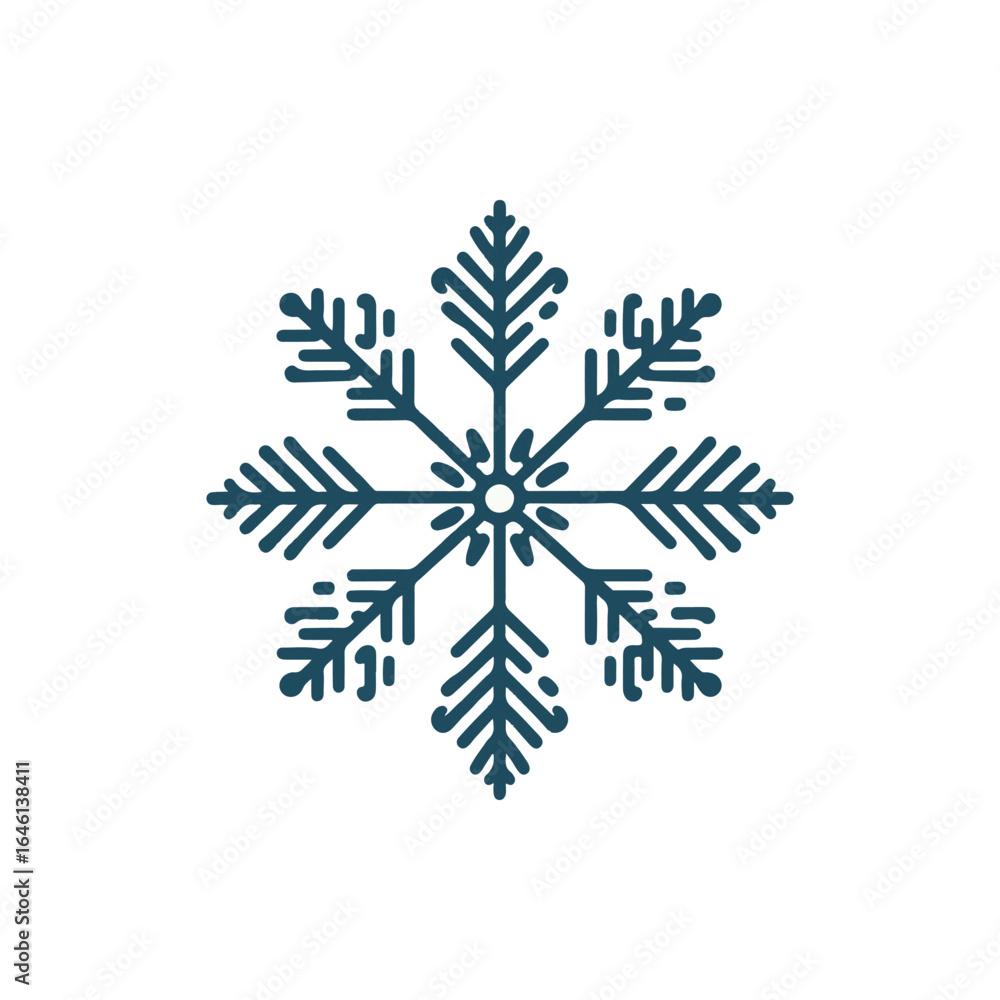 Aufkleber intricate snowflake design showcasing symmetrical patterns and fine details, ideal for winter themes