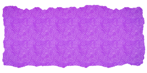 Horizontal Purple Linen Fabric Strip with Rough Torn Edges, Isolated on Transparent Background for Texture and Overlay Use.
