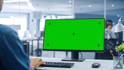 Modern office worker using computer