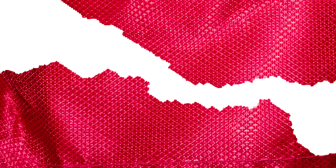 Red Linen Fabric with Torn Edges, High Resolution Textile Texture Elements for Digital Design and Background Use.