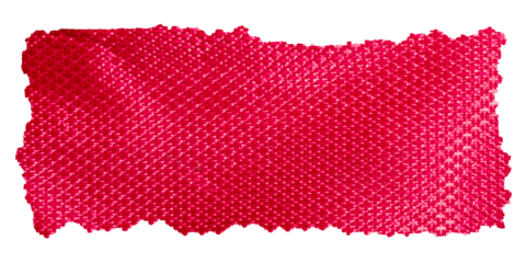 Red Linen Fabric with Torn Edges, High Resolution Textile Texture Elements for Digital Design and Background Use.