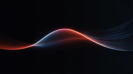 Abstract Glowing Wave Lines on a Dark Background Modern and Futuristic Design with Elegant Curves