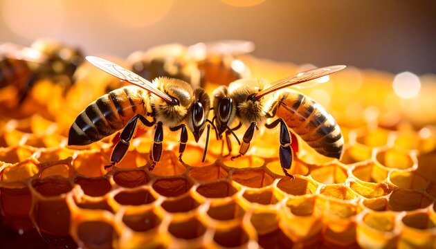 Honeybees on honeycomb (4)