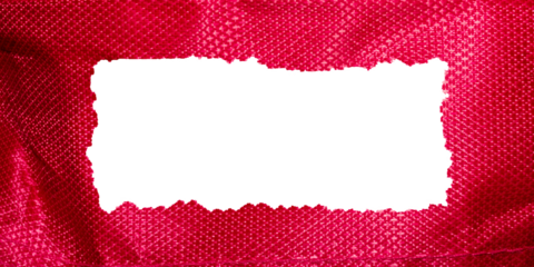 Red Linen Fabric with Torn Edges, High Resolution Textile Texture Elements for Digital Design and Background Use.