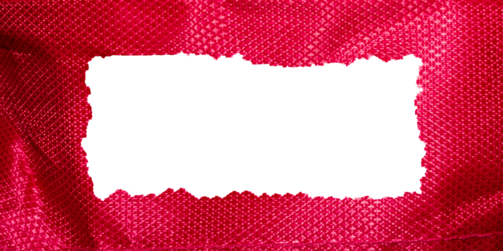 Red Linen Fabric with Torn Edges, High Resolution Textile Texture Elements for Digital Design and Background Use.