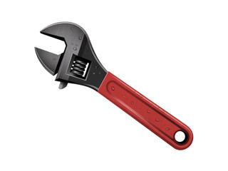 Adjustable Wrench with Red Handle
