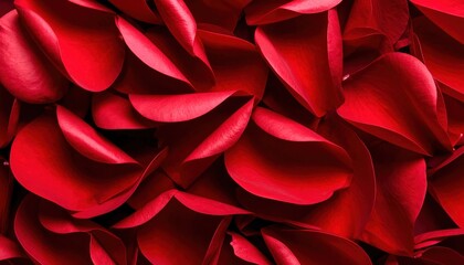 Close Up View of Red Petals Forming a Layered Floral Background Texture