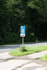 A sign with a 