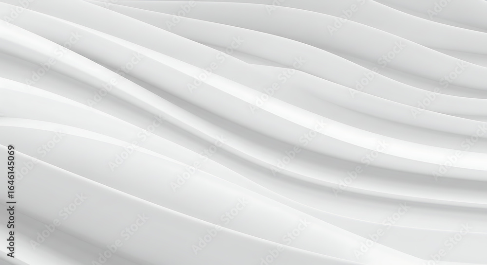 Poster abstract white wave pattern with gentle curves and subtle shadows